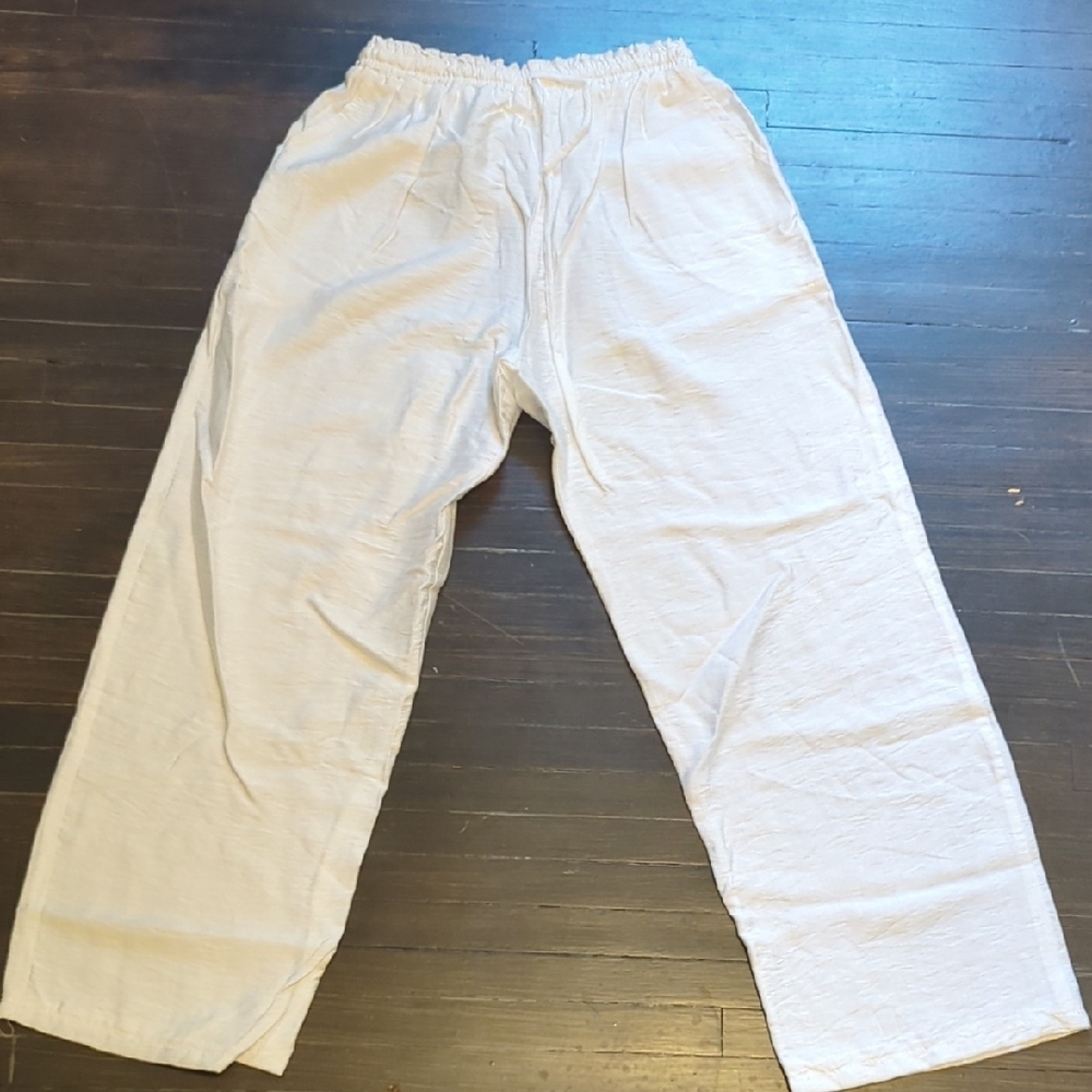 Loose White Wide Leg Pants